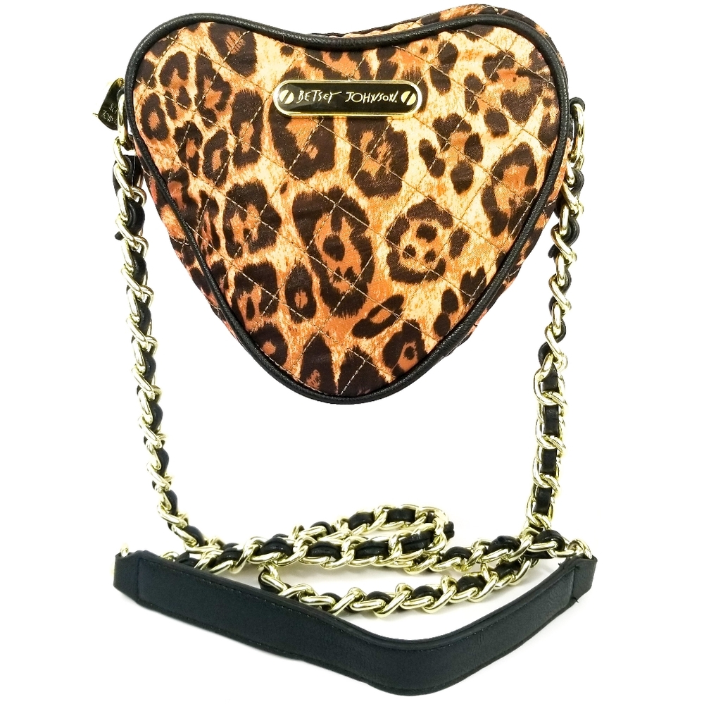 Leopard Animal Print Heart Shaped Betsey Crossbody